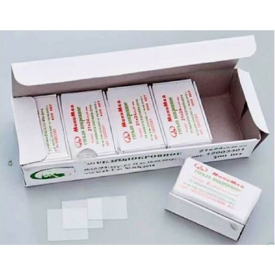 Стекло покровное 24×21×0,45 мм, 100/500 штук в упаковке фото1