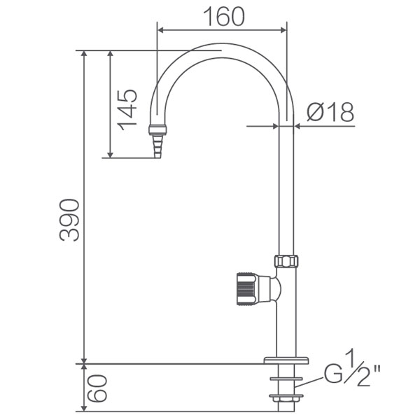 Большой лабораторный кран-штуцер Runwangda WJH1314 фото2