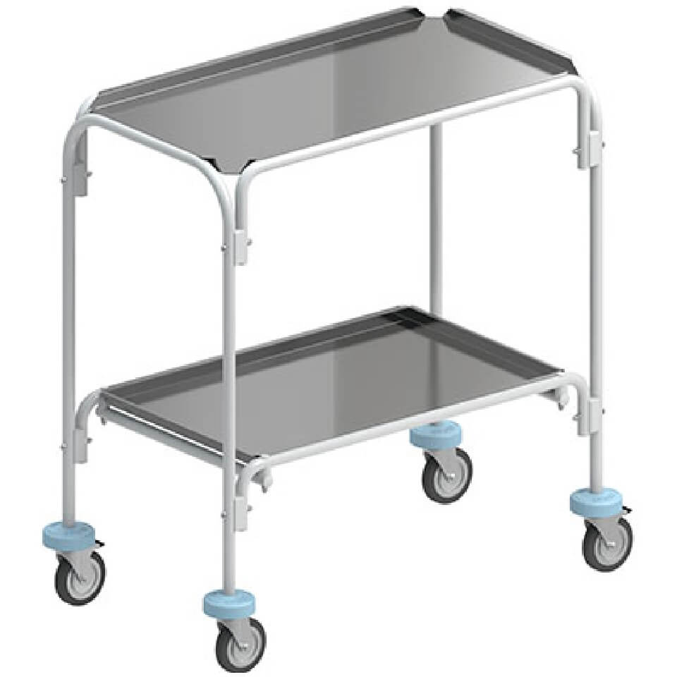 Внутрибольничная 2‑ярусная тележка со стальными поддонами ТБ−01−КРОНТ−2 фото1