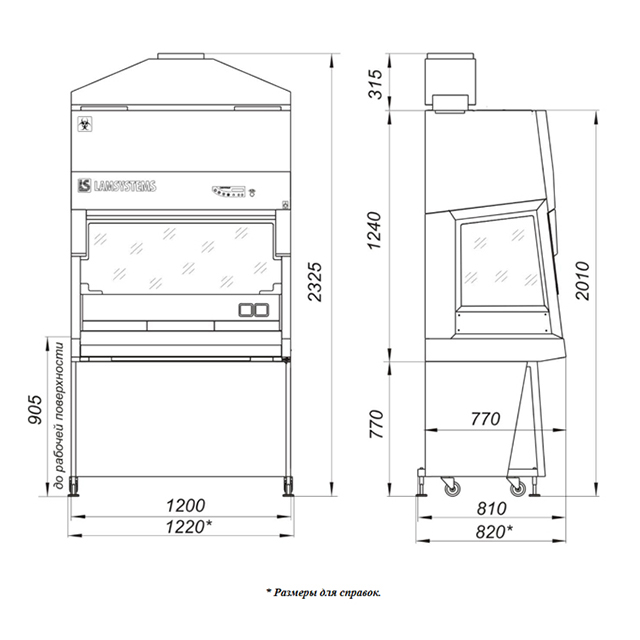 Ламинарный бокс LAMSYSTEMS БМБ-II–Ламинар-С-1,2 NEOTERIC В2 фото2