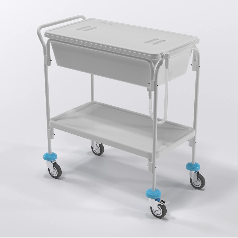 Ёмкость-контейнер для дезинфекции КРОНТ КДС-35 с нижним сливом, с тележкой ТБ-01-КРОНТ фото2