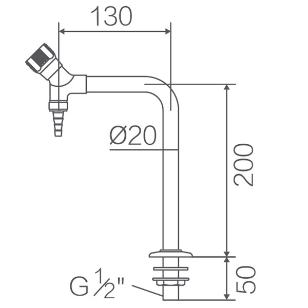 Малый лабораторный кран-штуцер Runwangda WJH1311 фото4