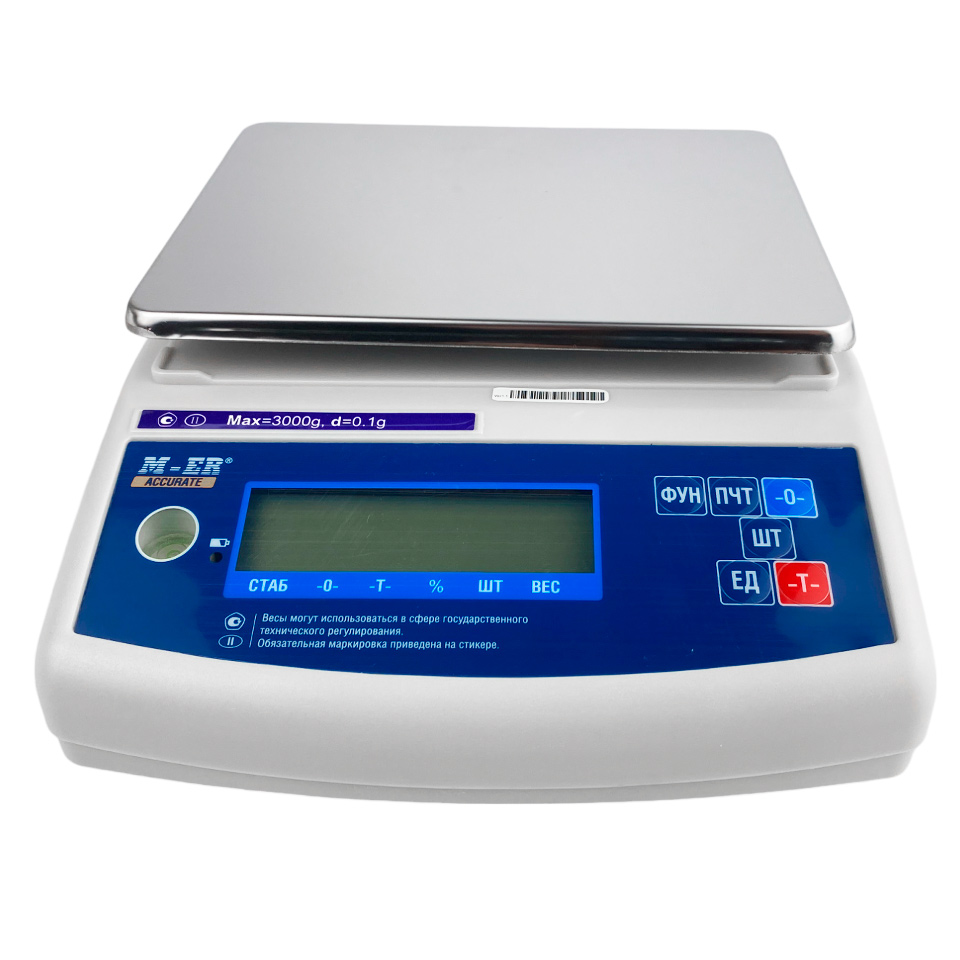 Весы лабораторные MERTECH M-ER 122 ACF-3000.1 ACCURATE LСD (3 кг, 0,1 г, внешняя калибровка): фотографии